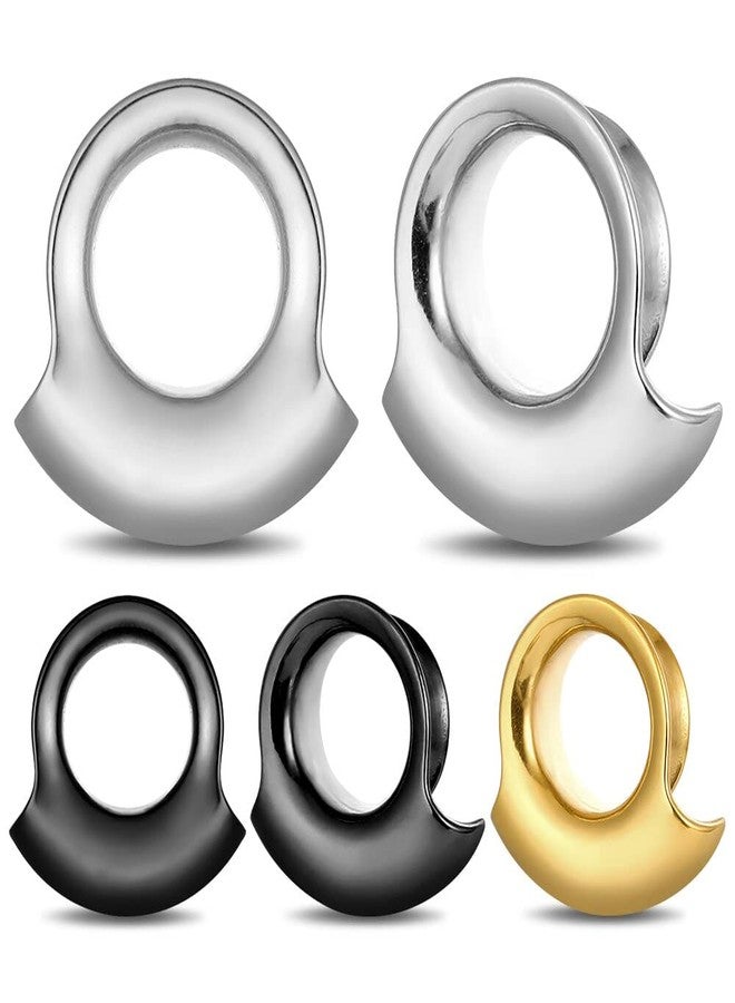 Earblity 2PCS 10mm/00g Silver Cuff Lobes Gauges for Stretched Ears Hypoallergenic 316 Stainless Steel Ear Body Piercing Jewelry for Women Men - Image 1
